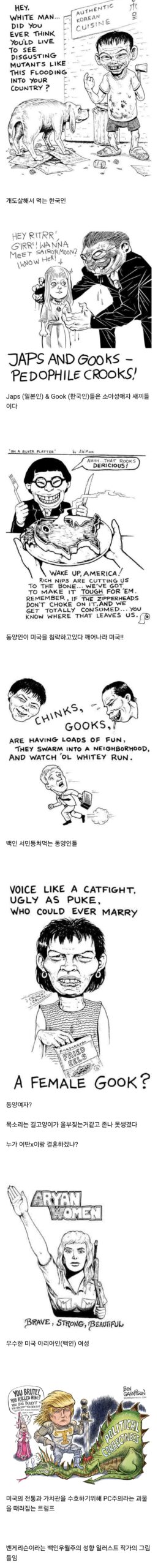 미국 백인우월자들이 보는 동양인 이미지